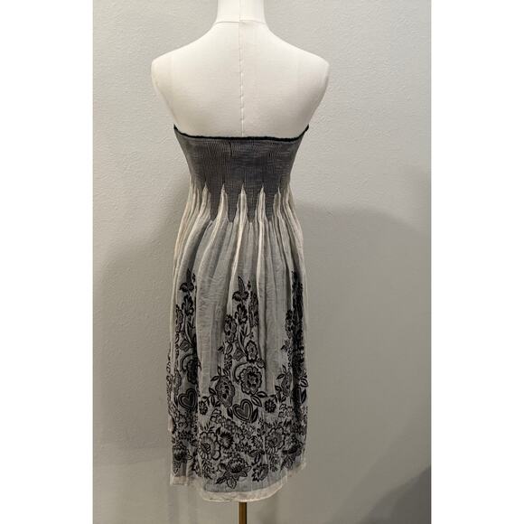 Fairy Baby Doll Smocked Halter Brown Midi Dress Medium Y2K Flowy Boho Festival - Picture 2 of 9